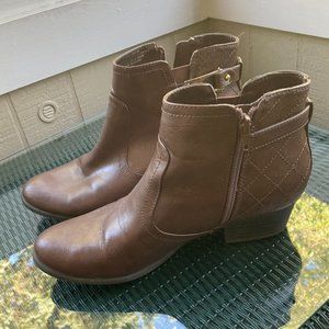Unisa Brown quilted heeled ankle boots